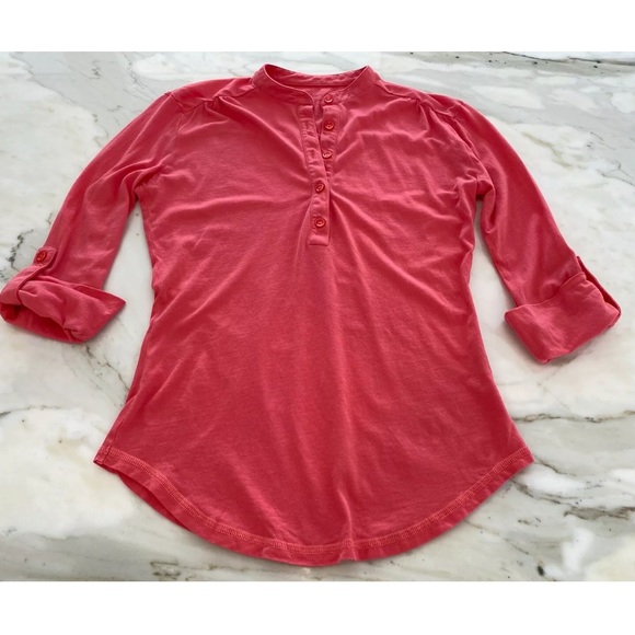 STEPHANIE B CORAL PIMA COTTON 3/4 SLEEVE T XS - Picture 8 of 14